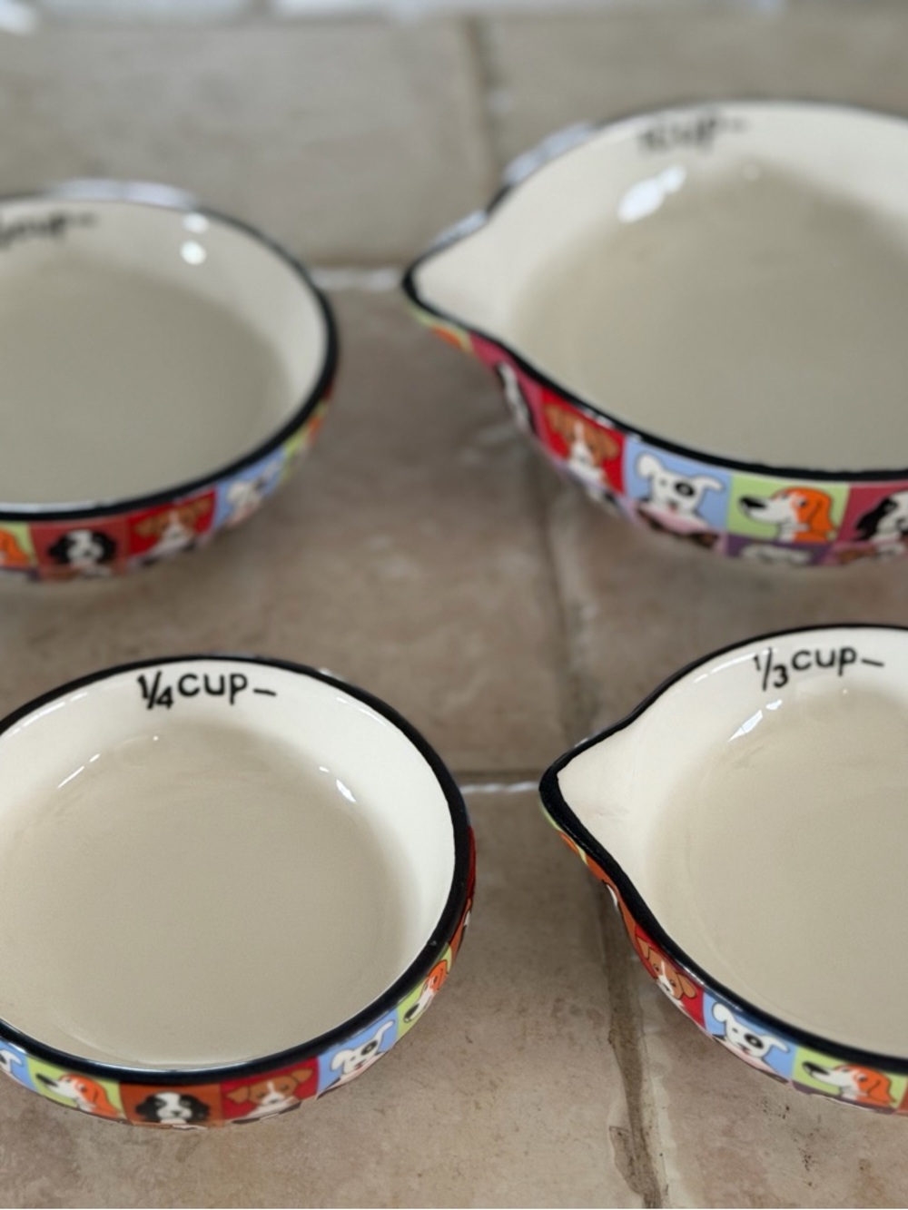 Multicolor Dog Pattern Ceramic measuring cup Set - Picture 3 of 16